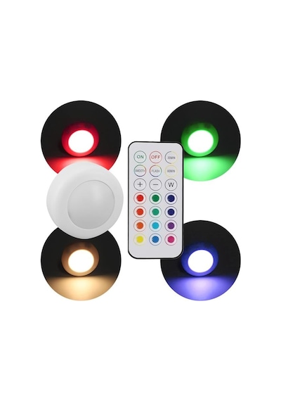 Powermaster Pm-27186 Led Mobilya Merdiven Pilli Aydınlatma 3m Yapışkanlı Kumandalı Rgb + 4000k 8'li Paket Beyaz