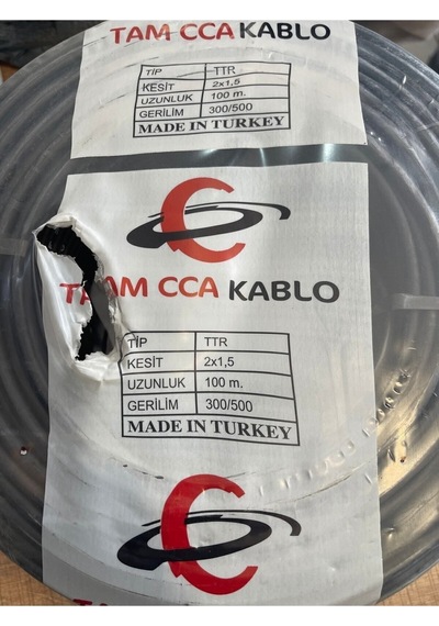 2x1,5 Mm Ttr Kablo Cca 100 Mt Siyah 1