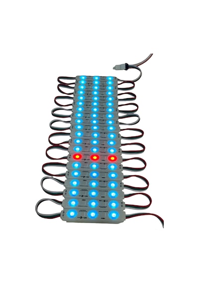 Samsung Rgb Led 3'lü Modül Ws2811 Bireysel Adreslenebilir Işık 5050 Smd Dc 12v Su Geçirmez Ip65 Mağaza Pencere Vitrin Yapışkanlı RGB