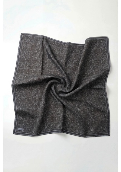 Silk Home Soft Eşarp Lina Flora Siyah Gri 90x90 Çok Renkli