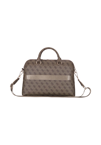 Guess  Lisanslı Üçgen Logolu Omuz Askılı 15 İnç Laptop Çantası Kahverengi