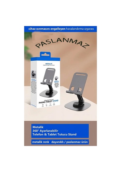 360 Dönebilen Katlanabilir Metal Telefon Tablet Stand Ayarlanabilir Alüminyum Masaüstü Tutucu