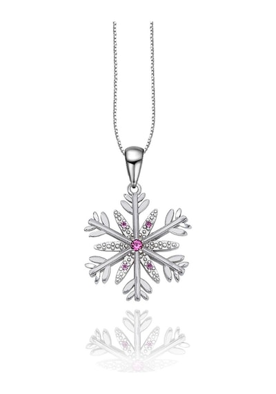 Brezza Lusso Jewelry Diamond Seri Özgün Tasarım Kar Tanesi Snowflake Gümüş Kolye 45 CM 45 CM