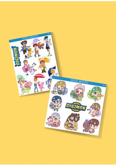 Digimon - Digital Monster Anime 2li Sticker Set Telefon-laptop Süsleme-ödül Çıkartmaları