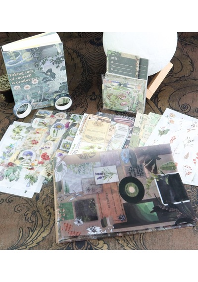 Lüks Scrapbook Ve Junk Journal Seti - Vintage Hobi Kutusu Kelebek & Doğa Temalı Çok Renkli