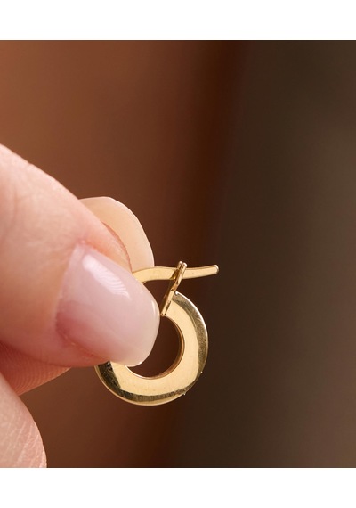 Bayar Gold 14 Ayar Altın İtalyan Enli Halka Tekli Küpe