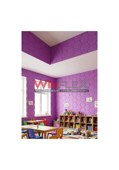 Winflex 12'li Altıgen Akustik Kumaş Panel 17x20 Cm Lila