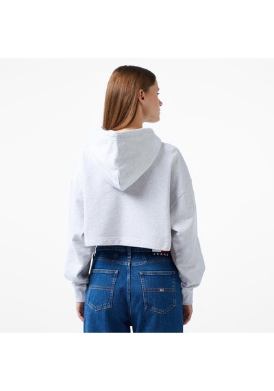 Tommy Hilfiger Tommy Jeans Letterman Kadın Gri Sweatshirt Düz Dw0dw18653 Gri