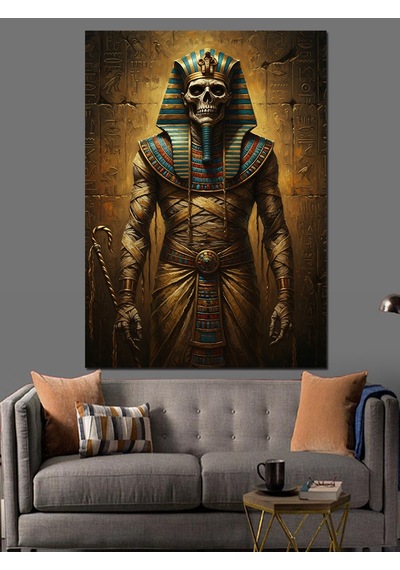 Mısır Tanrısı Mumya Firavun Dekoratif Kanvas - Mdf Ahşap Tablo