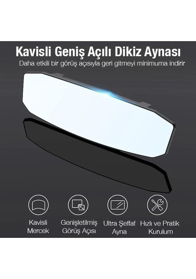 Zhltools Sd-2415 Kavisli Dışbükey Geniş Açılı Araç Dikiz Aynası 299x90mm