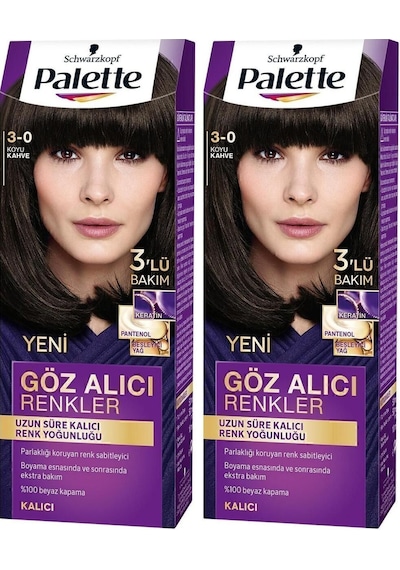 Palette Göz Alıcı Renkler 3 - 0 Koyu Kahve X 2 Adet