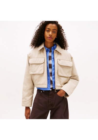Tommy Hilfiger Cropped Workwear Kadın Bej Ceket Dw0dw22534 Bej