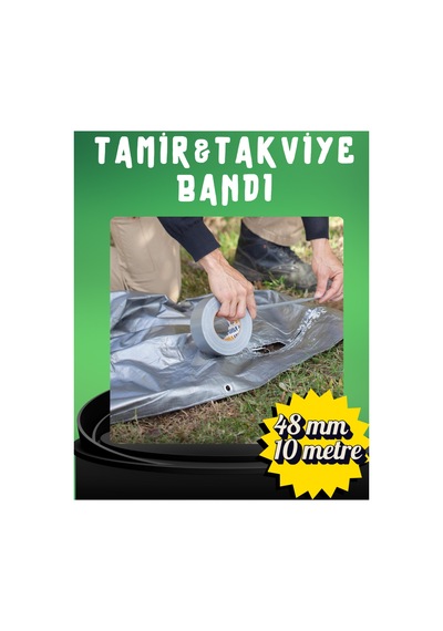 Gri Tamir Ve İzolasyon Bandı 48mm X 10 Metre - Su Geçirmez Güçlü Duct Tape Sızdırmazlık Bandı Tamir Takviye Bandı