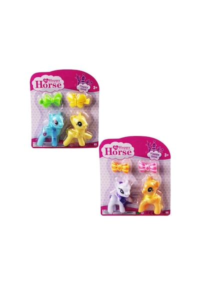 L-34-10 - Pony 2 Li Figür Set Tokalı Kartela Lisinya