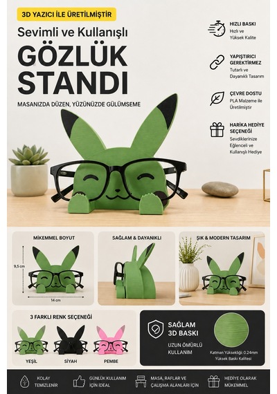 3d Baskı Gözlük Standı Dekoratif Masaüstü Gözlük Tutucu 71756601