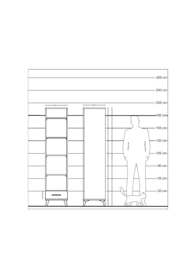 Hyperion Dolap 5 Raflı Tek Çekmeceli 44x44x195 Çam-çam Atlas Çam