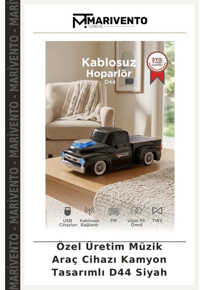 Özel Üretim Müzik Araç Cihazı Kamyon Tasarımlı D44 Siyah
