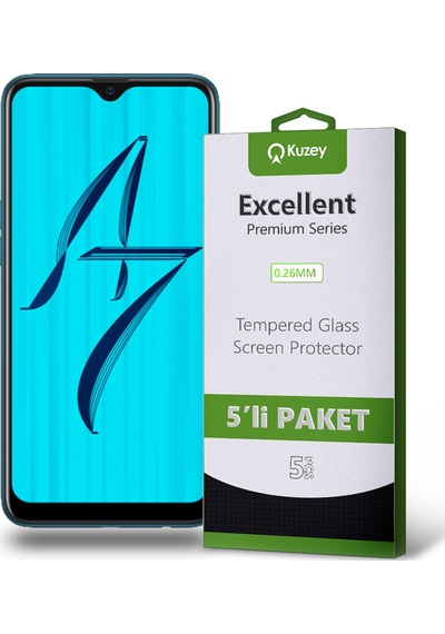 Oppo A5S ile Uyumlu Kırılmaz Temperli Ekran Koruyucu Cam Ekonomik 5'li Paket