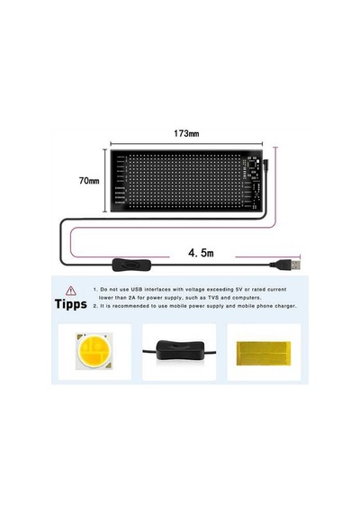 16x32 Cama Yapışan Matrıx Panel Led Ekran Siyah