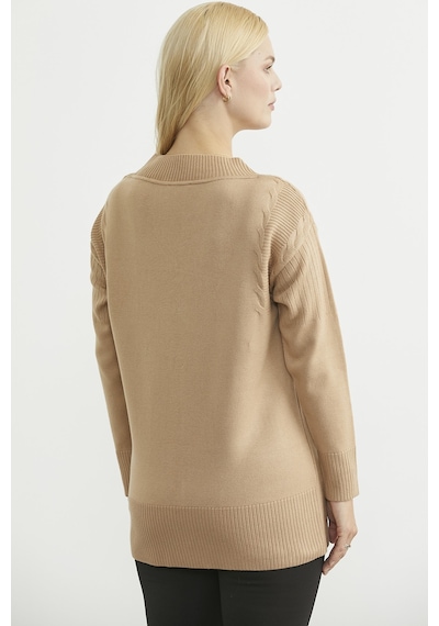 Sementa Oversize Cepli Triko Hırka - Kamel Kamel