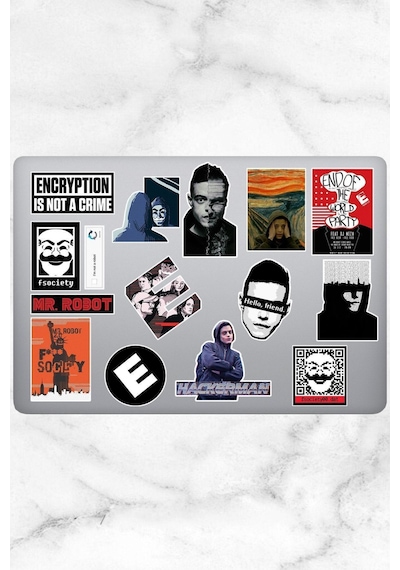Mr. Robot Temalı Sticker Seti, Çıkartma, Ajanda Bujo Scrapbook Kolaj Etiket Bullet Journal Diğer