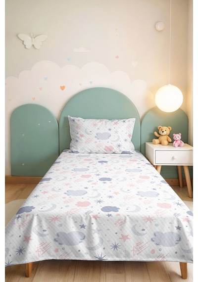 Evimde Bambaşka Bulut Yıldız Çocuk Odası Tek Kişilik Pike Takımı-pembe Gri Gökyüzü 160x220 CM Kapitone Yatak Örtüsü Evimde Bambaşka Bulut Yıldız Çocuk Odası Tek Kişilik Pike Takımı-pembe Gri Gökyüzü 160x220 CM Kapitone Yatak Örtüsü
