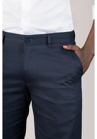 Notra Regular Fit Pamuklu Dokulu Klasik Yazlık Gabardin Pantolon Lacivert