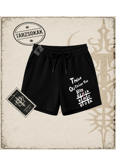 Tarzsokak Gotik & Grunge Streetwear Thınk Outsıde The Box Unisex Şort Siyah Tarzsokak Gotik & Grunge Streetwear Thınk Outsıde The Box Unisex Şort Siyah