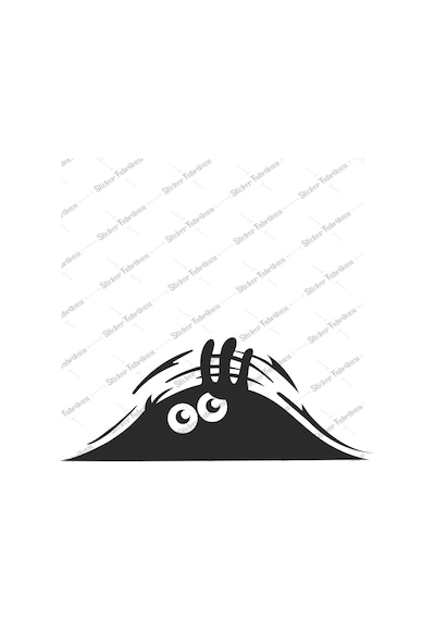 Bagajdan Bakan Gölge Adam Göz Gözler Sticker 00656