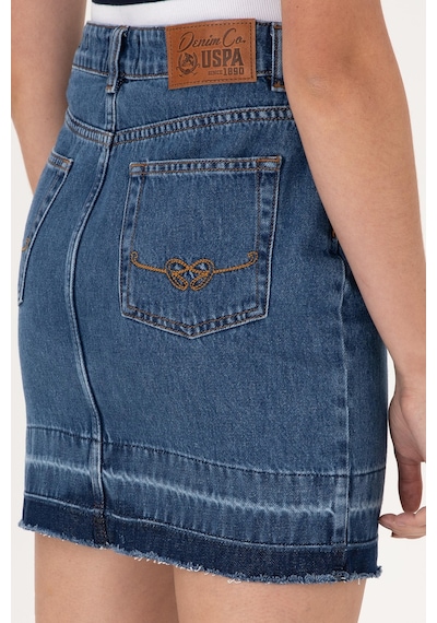 U.S. Polo Assn. Kadın Mavi Mini Boy Jean Etek 50300136-DN0022