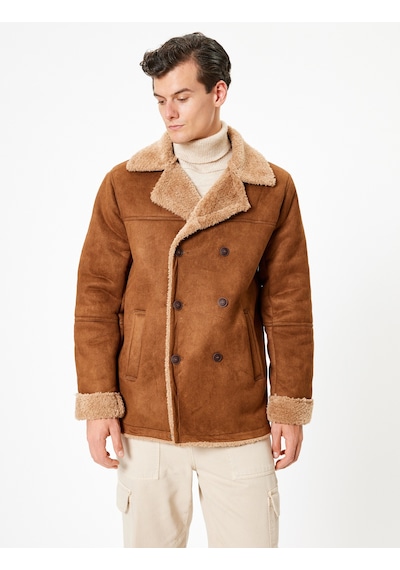 Koton Slim Fit Mont Süet Görünümlü İçi Peluşlu Düğmeli Kahverengi 5wam20071hw Kahve Kahverengi Koton Slim Fit Mont Süet Görünümlü İçi Peluşlu Düğmeli Kahverengi 5wam20071hw Kahve Kahverengi