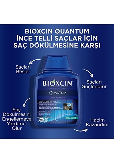 Quantum Şampuan 3 X 300 Ml Yağlı Saçlar İçin Sebum Dengeleyici Ve Saç Dökülmesine Karşı Etkili Şampuan