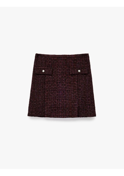 Koton Cep Detaylı Düğmeli A Kesim Slim Fit Tüvit Mini Etek Mor Desenli 6wal70009ıw Mor Desenli Koton Cep Detaylı Düğmeli A Kesim Slim Fit Tüvit Mini Etek Mor Desenli 6wal70009ıw Mor Desenli