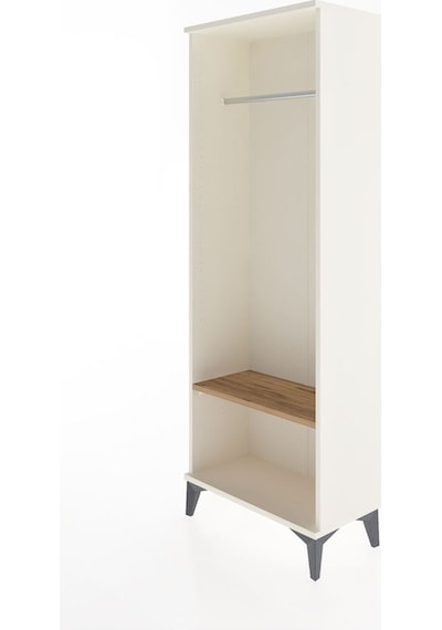 Arges Dolap Tek Raflı Kapaklı Tek Askılı 60x30x163 Aytaşı-çam Aytaşı