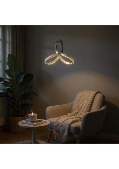 Ömür Avize Sonya Modern Sarkıt Led Avize Gri Renk Beyaz