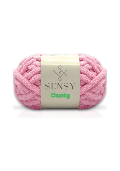 Sensy Chunky El Örgü Ipliği 200 Gr Panduf Battaniye Ipi Parmak Örgü Ipi Atkı Bere Şapka Parmak Ip Pembe