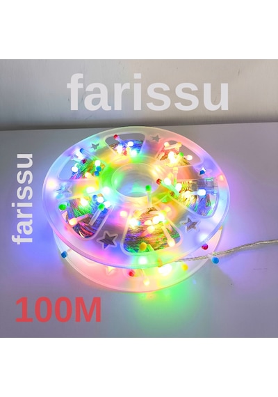 100 Metre Rgb Peri Led Işık Fişli Dış Mekan Dekoratif Şerit Yılbaşı Aydınlatması RGB