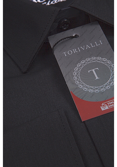 Torivalli Collection Klasik Kesim Regular Fit Tek Cepli Kolay Ütülenebilen Mevsimlik Uzun Kollu Düz Renk Erkek Gömlek Siyah