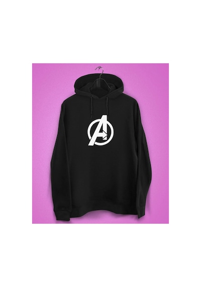 Tarzsokak Unisex Siyah Avengers Baskılı Sweatshirt