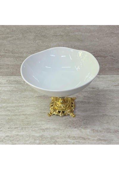 Porselen Ayaklı Bol Kase Gold Ayaklı 20 Cm