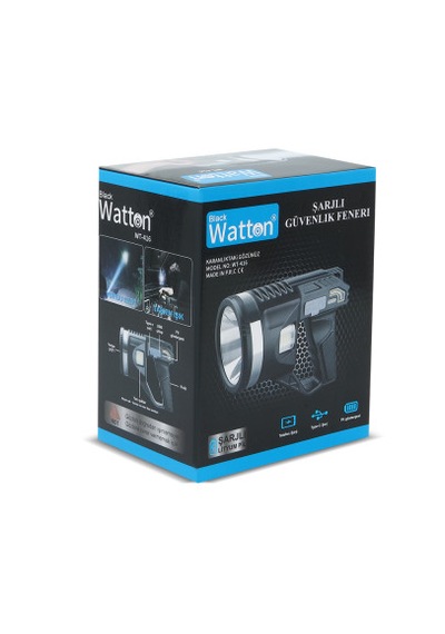 Watton Wt-416 Tripod Şarjlı Güvenlik Feneri Siyah