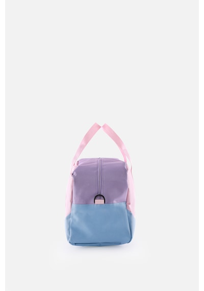 İcone Bag Baskılı Spor Çanta, Cepli Spor Çanta, Fermuarlı Detaylı Çocuk Spor Çanta, Mor - Pembe