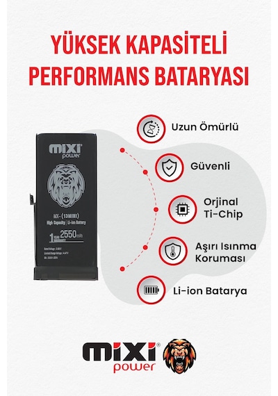Apple Uyumlu iPhone 13 Pro Max  Yüksek Kapasiteli Batarya, Pil Sağlığı Yüzdesi Gösterir,