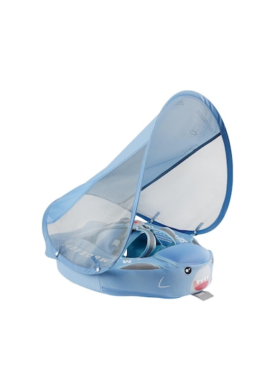 Mambobaby Yüzme Simidi - Blue Shark, Emniyetli, Gölgelikli Ve Ayak Destekli