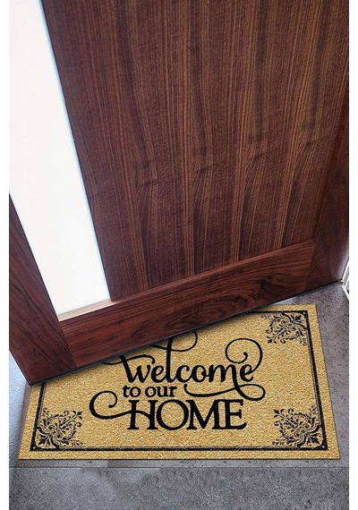 Tr Welcome Home Kapı Önü Paspası Dekoratif Kapı Paspası Dış Mekân Paspas Ev İçi Paspası 45x70cm Genel