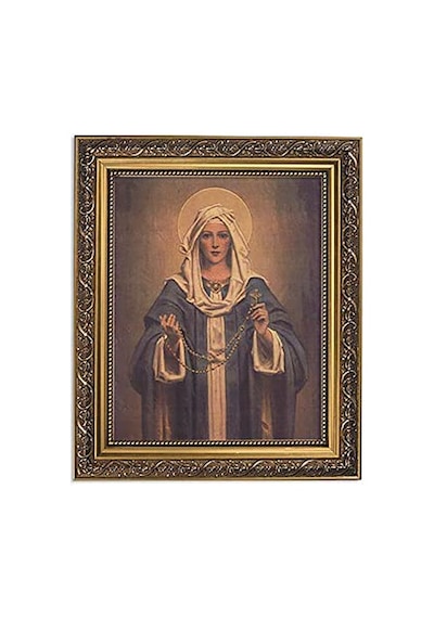 İlham Verici Çerçeveli Baskı Our Lady Of The Rosary, 11wx135h, Kahverengi