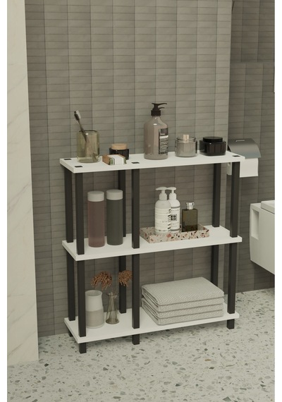 Terada 3 Katlı Banyo Düzenleyici Çok Raflı Banyo Organizeri Çok Amaçlı Banyo Düzenleyici - Beyaz Beyaz