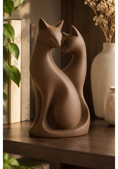 Kedi Çifti Biblo Minimalist Dekorasyon 37108744