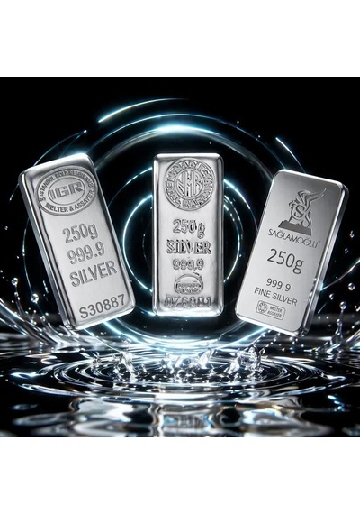 250 Gram Külçe Gümüş 999 / 999,9 Saflık Yatırımlık Gram Gümüş, Rafineri Ambalajlı
