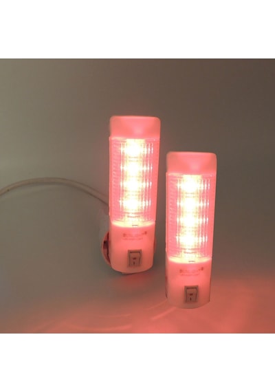 Uzun Led Gece Lambası 0,5W Tasarruflu Işıklı Fişli Düğmeli 2'Li Çok Renkli